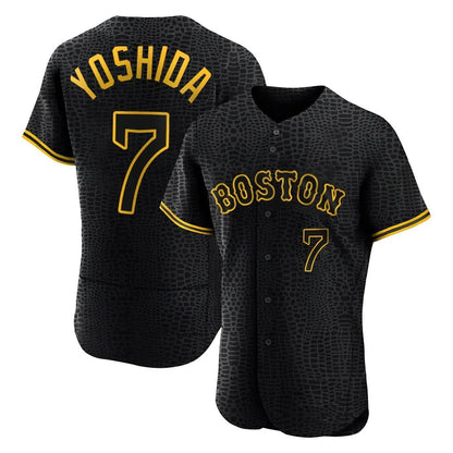 Boston Red Sox #7 Masataka Yoshida Player Black MIKSHPS Snake Skin City Limited Elite Home Stitched Jerseys