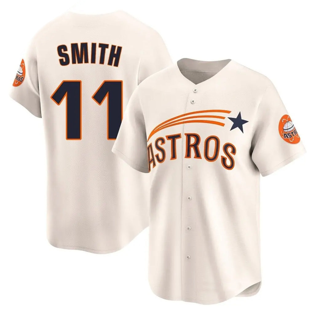 Houston Astros #11 Cam Smith Player Cream MIKSHPS Throwback Cooperstown Collection Limited Stitched Jerseys