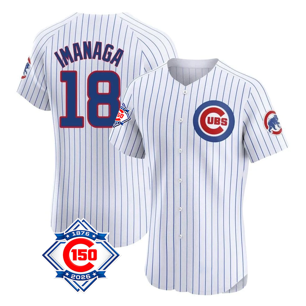 Chicago Cubs #18 Shota Imanaga Player White MIKSHPS 150th Anniversary Limited Elite Home Game Stitched Jerseys