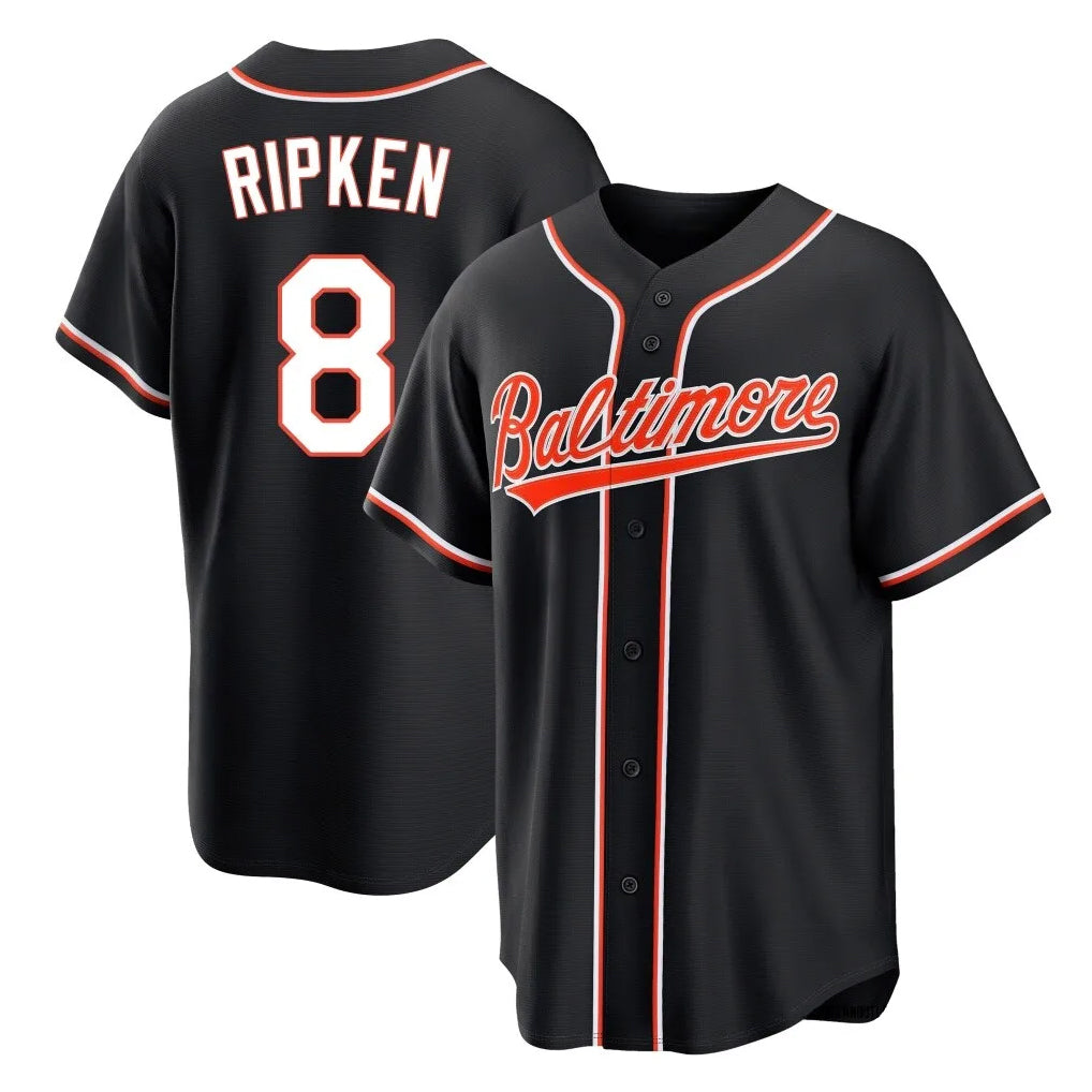 Baltimore Orioles #8 Cal Ripken Player Black MIKSHPS Out Home Game Stitched Jerseys