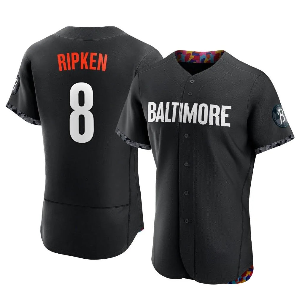 Baltimore Orioles #8 Cal Ripken Player Black MIKSHPS City Connect Limited Elite Home Game Stitched Jerseys