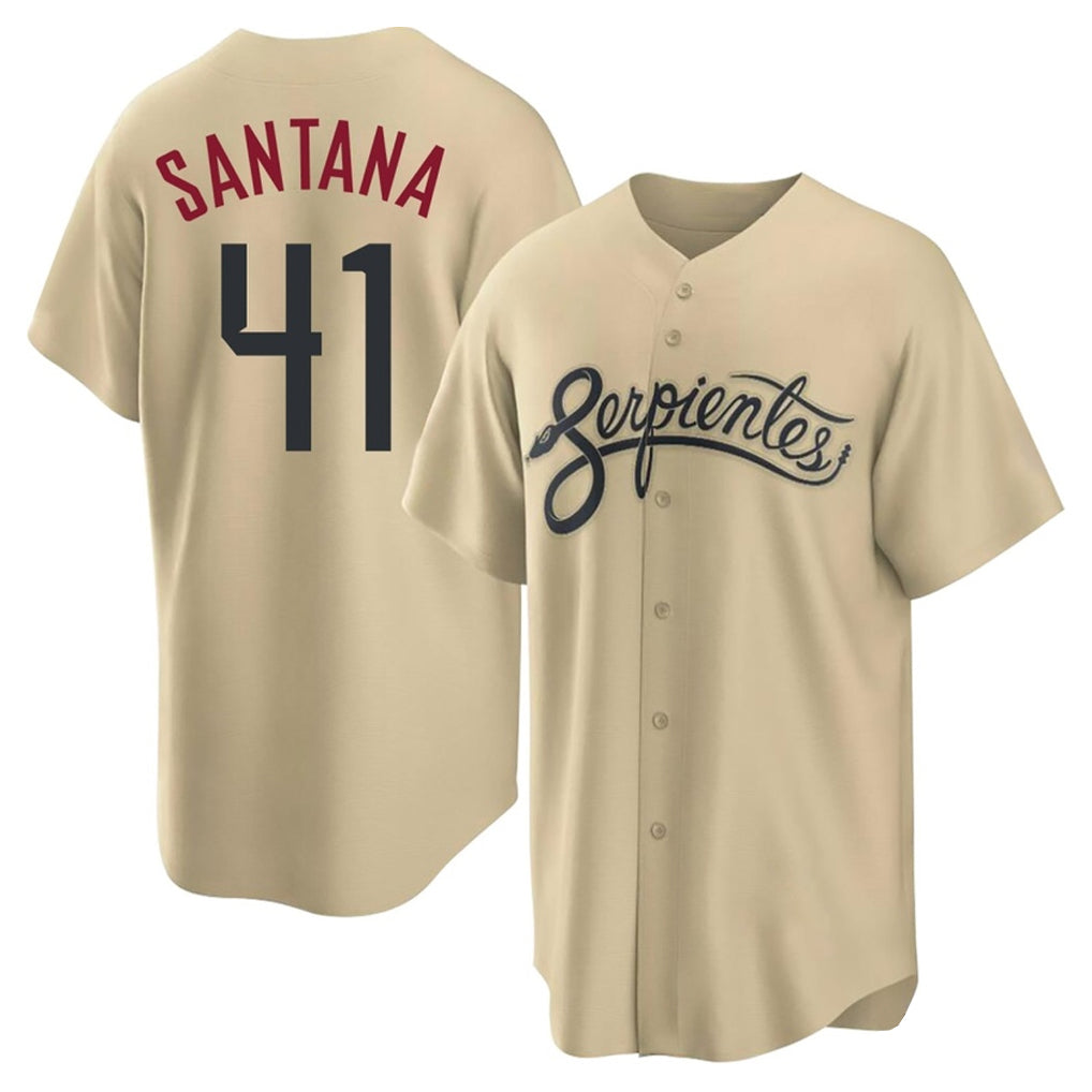 Arizona Diamondbacks #41 Carlos Santana Player Tan MIKSHPS City Connect Home Game Stitched Jerseys