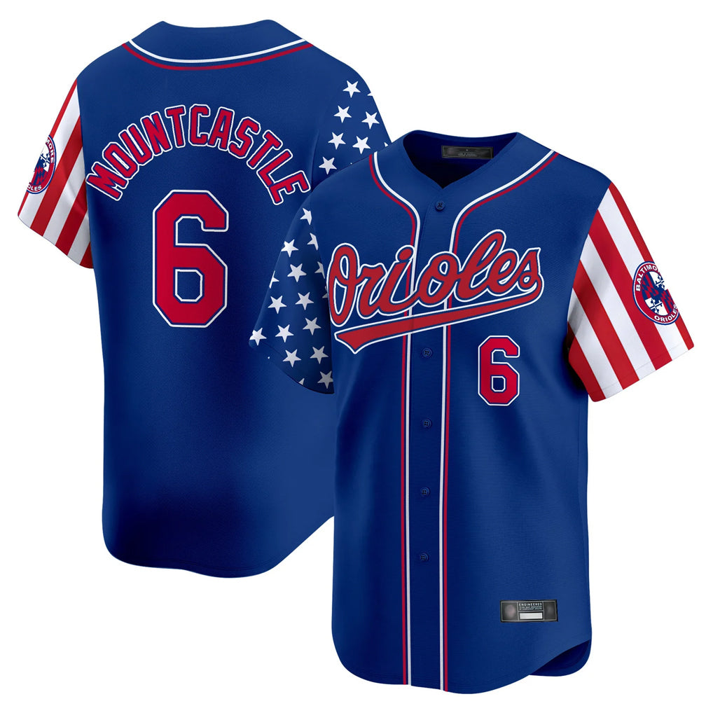 Baltimore Orioles #6 Ryan Mountcastle Player Royal MIKSHPS Independence Day Vapor Premier Limited Home Game Stitched Jerseys