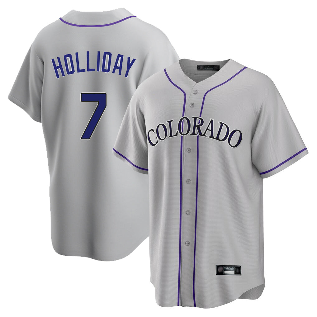 Colorado Rockies #7 Matt Holliday Player Gray MIKSHPS Game Home Stitched Jerseys