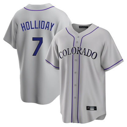 Colorado Rockies #7 Matt Holliday Player Gray MIKSHPS Game Home Stitched Jerseys