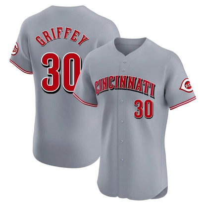 Cincinnati Reds #30 Ken Griffey Player Gray MIKSHPS Limited Elite Home Stitched Jerseys
