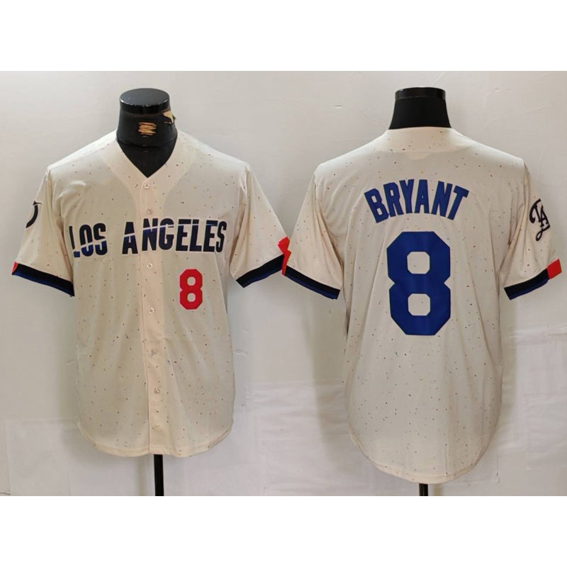 Los Angeles Dodgers #8 Kobe Bryant Number Cream MIKSHPS 2024 City Connect Limited Stitched Jerseys