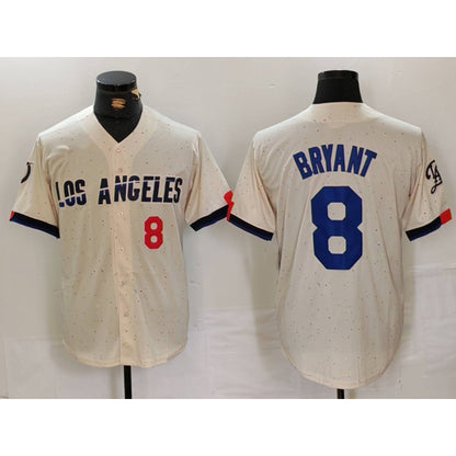 Los Angeles Dodgers #8 Kobe Bryant Number Cream MIKSHPS 2024 City Connect Limited Stitched Jerseys