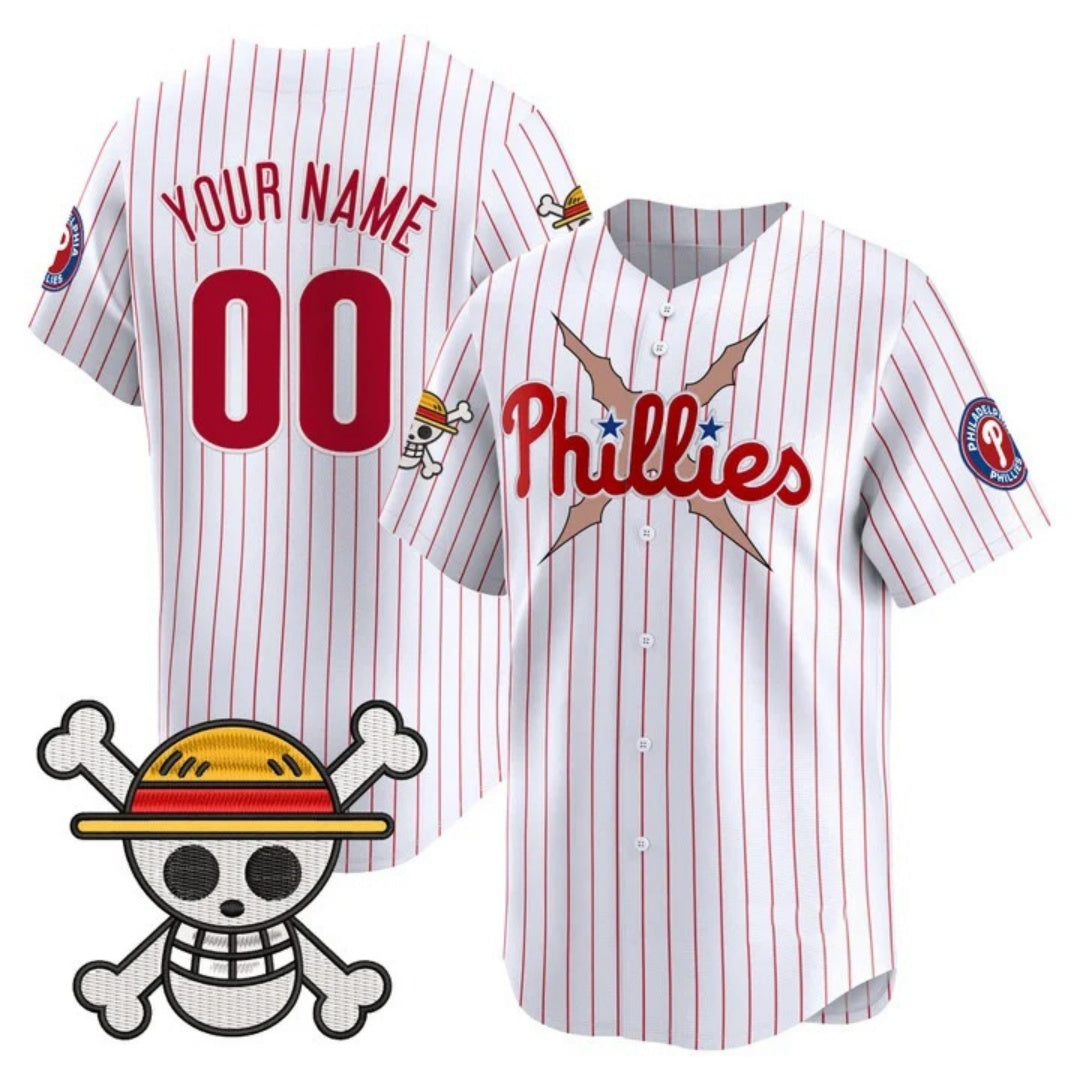 Custom Philadelphia Phillies x One Piece White MIKSHPS Vapor Premier Limited Jersey - Stitched