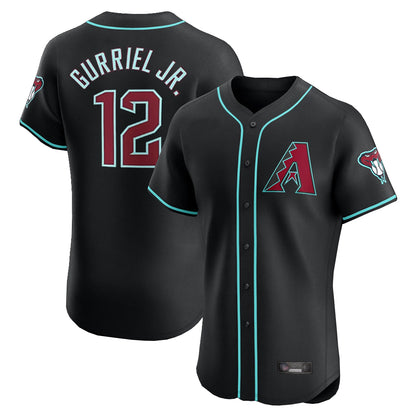 Arizona Diamondbacks #12 Lourdes Gurriel Jr Player Black MIKSHPS Limited Elite Home Game Stitched Jerseys