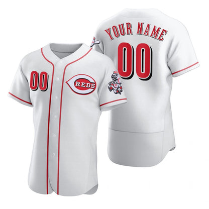 Custom Cincinnati Reds White MIKSHPS 2020 Stitched Flex Base Jersey