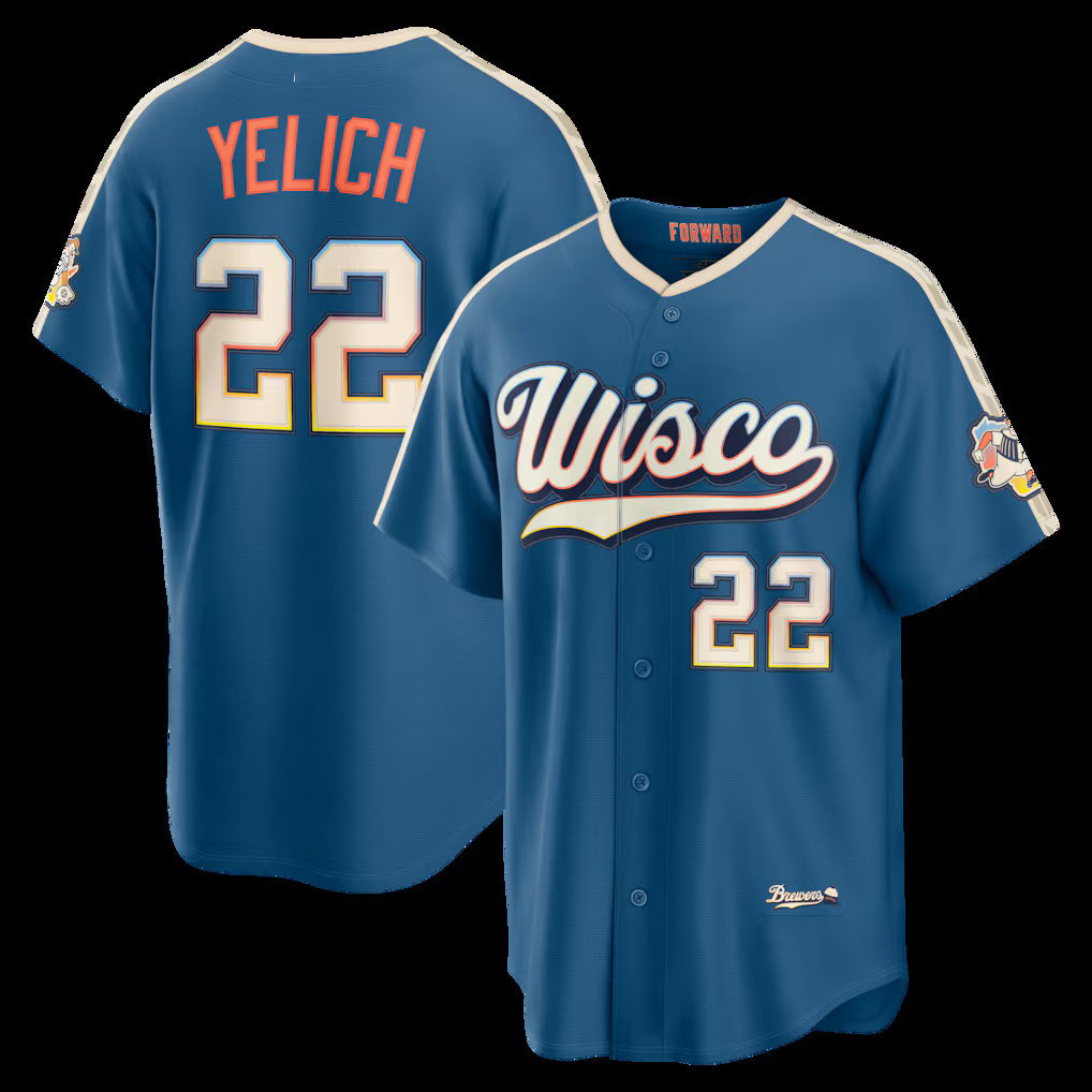 Milwaukee Brewers #22 Christian Yelich Mineral Blue MIKSHPS 2026 City Connect Stadium Jersey