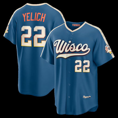 Milwaukee Brewers #22 Christian Yelich Mineral Blue MIKSHPS 2026 City Connect Stadium Jersey