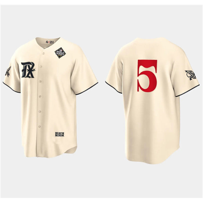 Texas Rangers #5 Corey Seager Cream MIKSHPS 2023 World Series City Connect Stitched Jersey