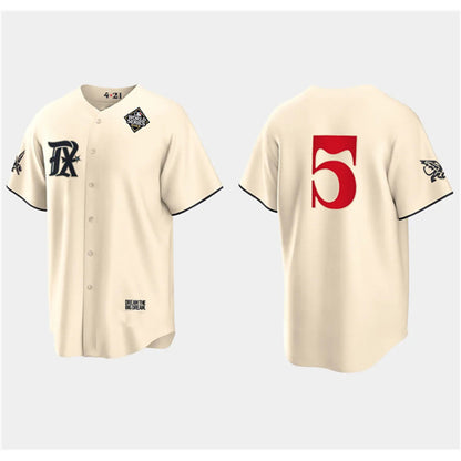 Texas Rangers #5 Corey Seager Cream MIKSHPS 2023 World Series City Connect Stitched Jersey