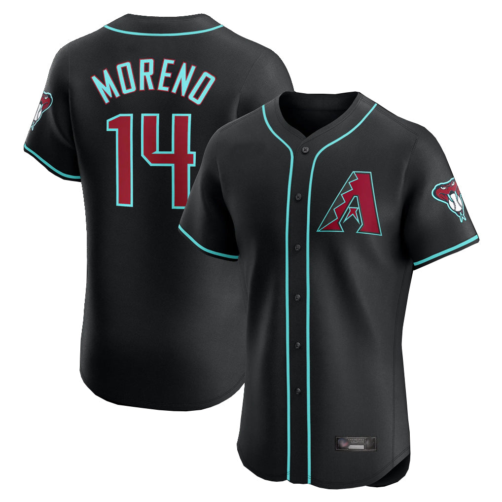 Arizona Diamondbacks #14 Gabriel Moreno Player Black MIKSHPS Limited Elite Home Game Stitched Jerseys
