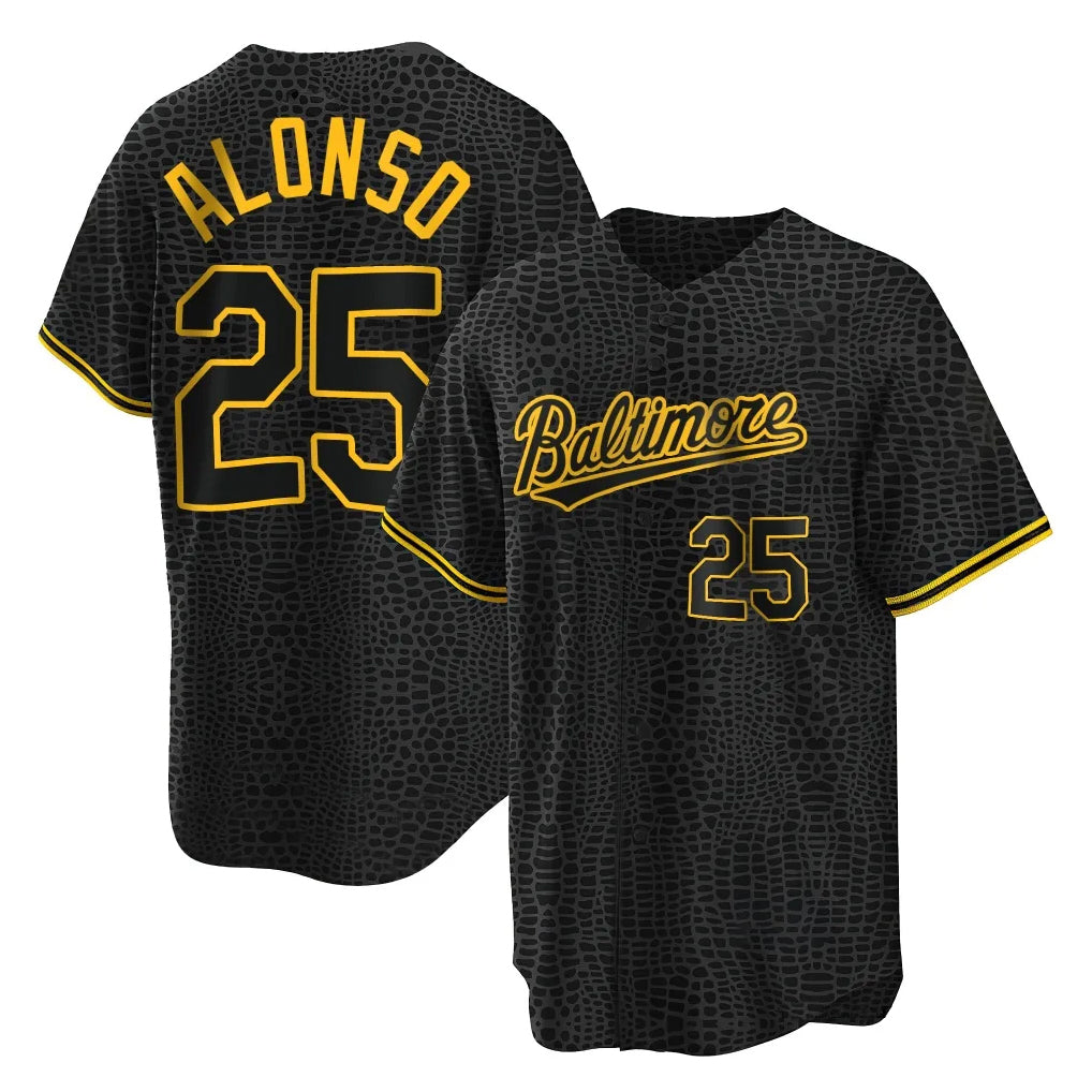 Baltimore Orioles #25 Pete Alonso Player Black MIKSHPS Snake Skin City Home Game Stitched Jerseys
