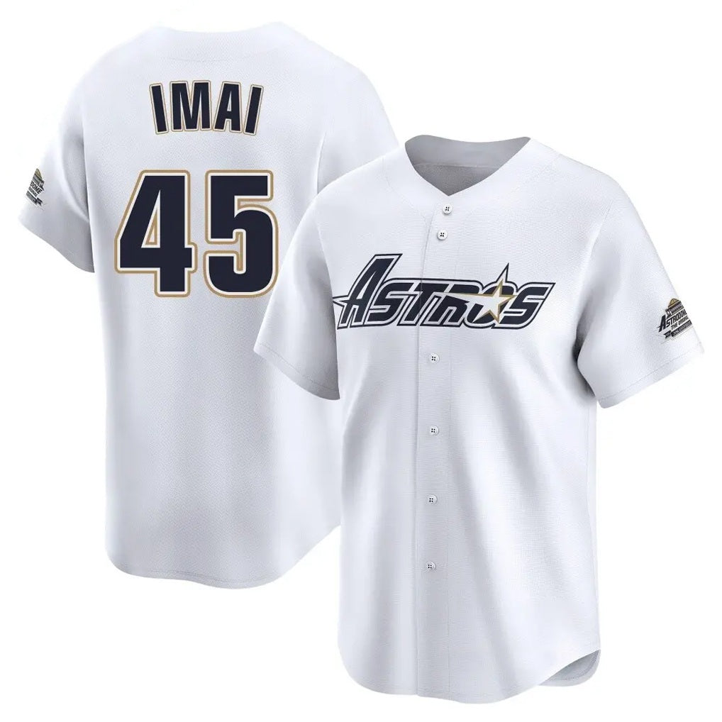 Houston Astros #45 Tatsuya Imai Player White MIKSHPS Throwback Cooperstown Collection Limited Stitched Jerseys