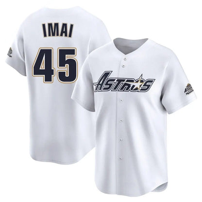 Houston Astros #45 Tatsuya Imai Player White MIKSHPS Throwback Cooperstown Collection Limited Stitched Jerseys
