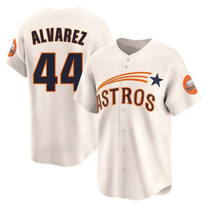 Houston Astros #44 Yordan Alvarez Player Cream MIKSHPS Throwback Cooperstown Collection Limited Stitched Jerseys