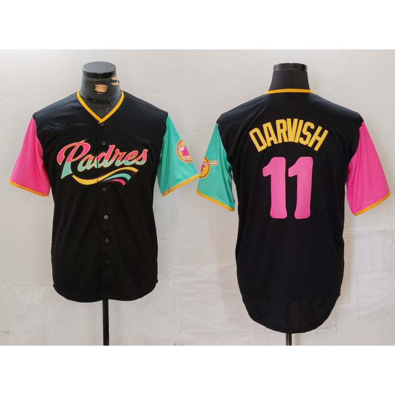 San Diego Padres #11 Yu Darvish Black MIKSHPS Fashion Jersey