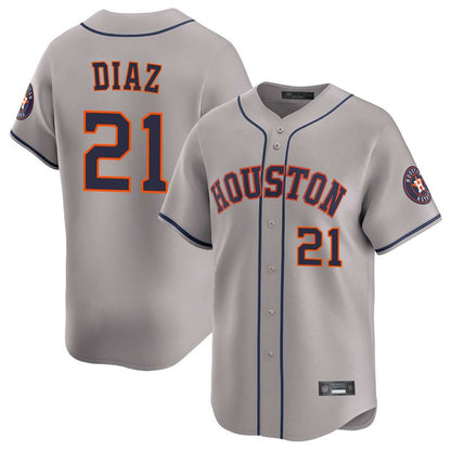 Houston Astros #21 Yainer Diaz Player Gray MIKSHPS Home Limited Stitched Jerseys