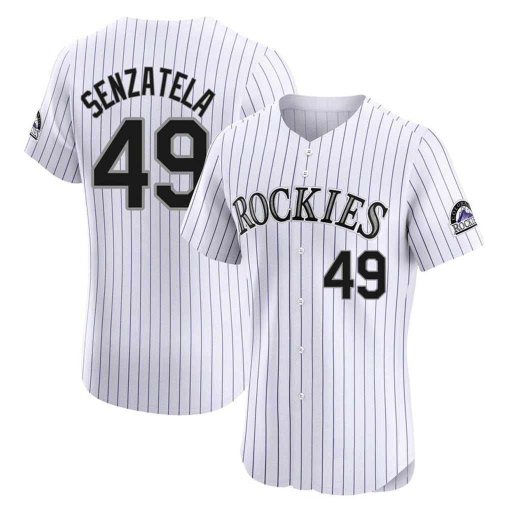 Colorado Rockies #49 Antonio Senzatela Player White MIKSHPS Limited Elite Home Stitched Jerseys