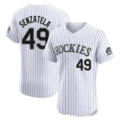 Colorado Rockies #49 Antonio Senzatela Player White MIKSHPS Limited Elite Home Stitched Jerseys