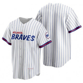 Atlanta Braves Blank 2021 White MIKSHPS City Connect Stitched Jersey