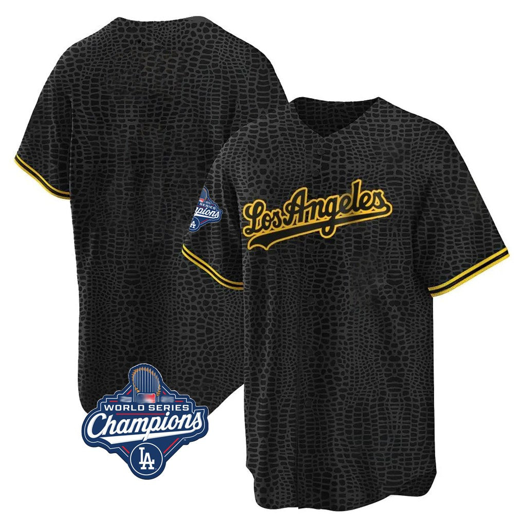 Los Angeles Dodgers Blank Player Black Gold MIKSHPS Limited Home World Series Meet Stitched Jerseys
