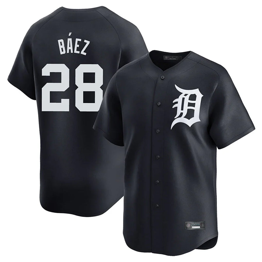 Detroit Tigers #28 Javier Baez Player Navy MIKSHPS Home Limited Game Stitched Jerseys