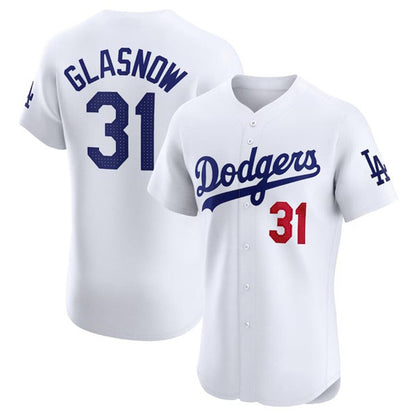 Los Angeles Dodgers #31 Tyler Glasnow White MIKSHPS Home Elite Stitched Jersey