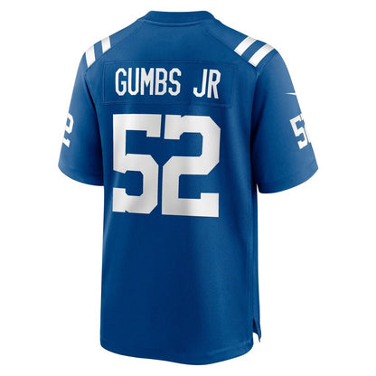 IN.Colts #52 George Gumbs Jr. Royal Team Game Jersey MIKSHPS