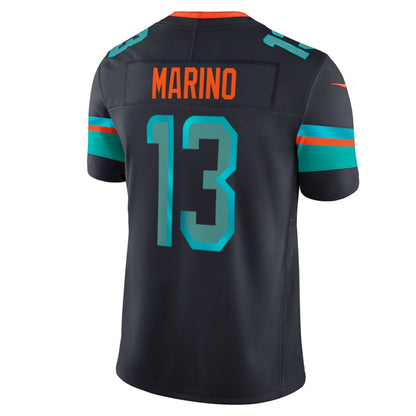 M.Dolphins #13 Dan Marino Navy Rivalries Collection Stitched Limited Jersey MIKSHPS