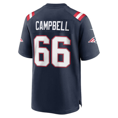 NE.Patriots #66 Will Campbell Navy Team Game Jersey MIKSHPS