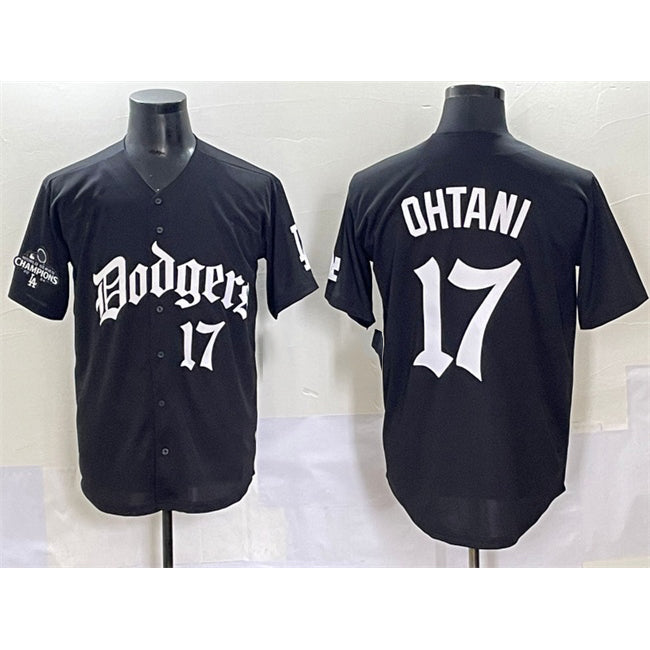 Los Angeles Dodgers #17 Shohei Ohtani Black MIKSHPS 2025 LA Gothic Style With 2024 World Series Champions Patch Vapor Premier Limited Stitched Jersey