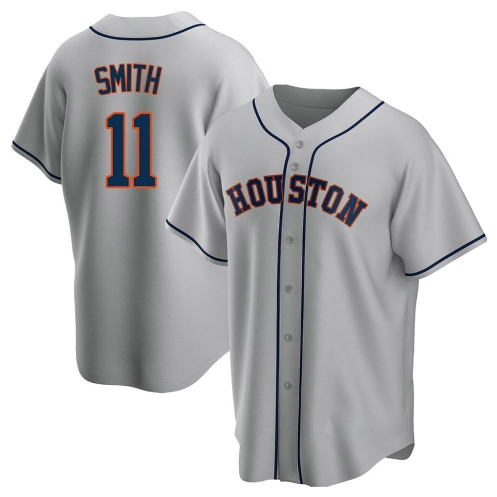 Houston Astros #11 Cam Smith Player Gray MIKSHPS Home Game Stitched Jerseys