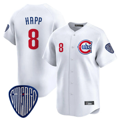 Chicago Cubs #8 Ian Happ Player White MIKSHPS Vapor Premier Limited Home Stitched Jerseys