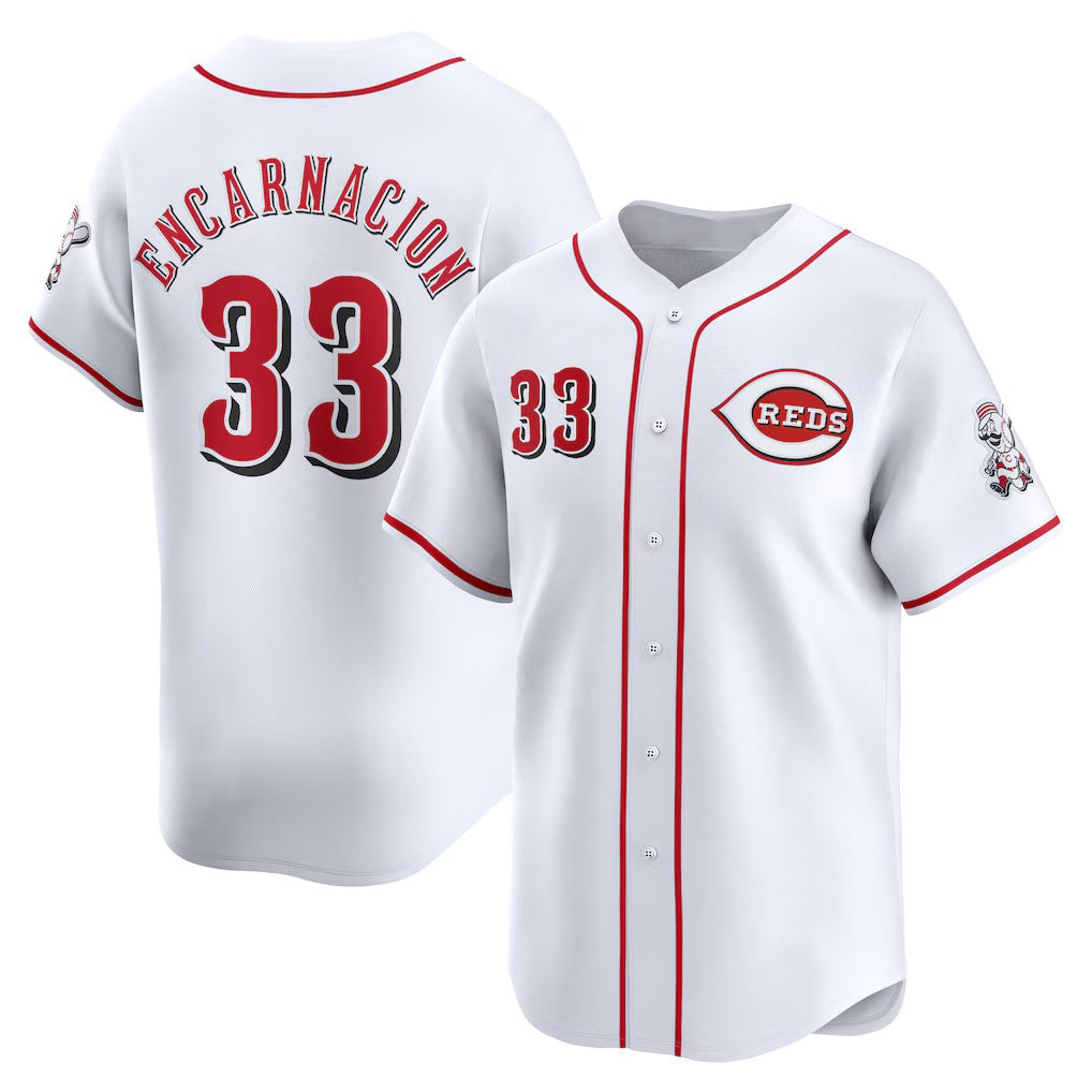Cincinnati Reds #33 Christian Encarnacion-Strand White MIKSHPS Home Limited Player Jersey