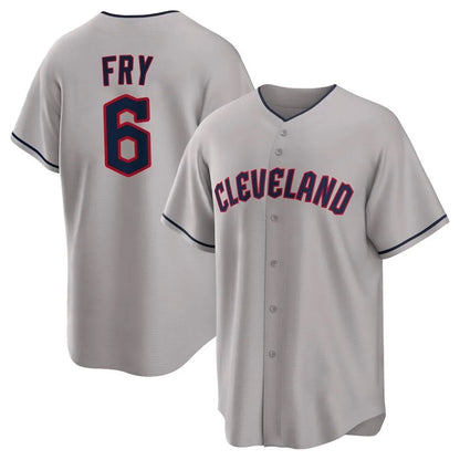Cleveland Guardians #6 David Fry Player Gray MIKSHPS Game Home Stitched Jerseys