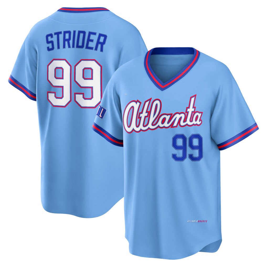 Atlanta Braves #99 Spencer Strider Powder Blue MIKSHPS 2026 City Connect Stadium Jersey
