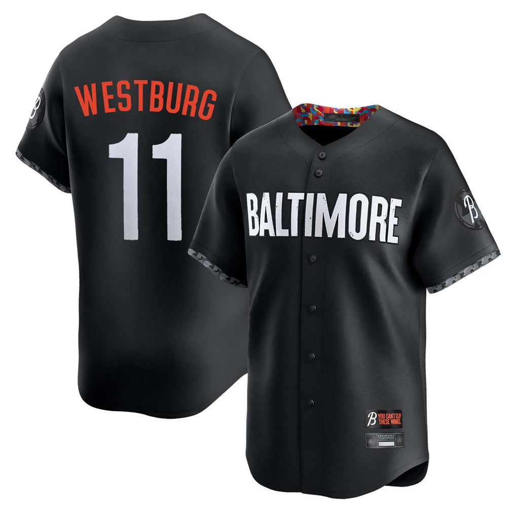 Baltimore Orioles #11 Jordan Westburg Player Black MIKSHPS City Connect Limited Home Game Stitched Jerseys
