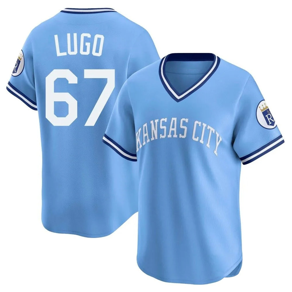 Kansas City Royals #67 Seth Lugo Player Light Blue MIKSHPS Limited Throwback Cooperstown Collection T-shirt Stitched Jerseys