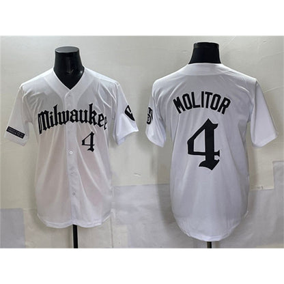 Milwaukee Brewers #4 Paul Molitor White MIKSHPS 'Gothic 414 Shadows Edition' Vapor Premier Limited Stitched Jersey