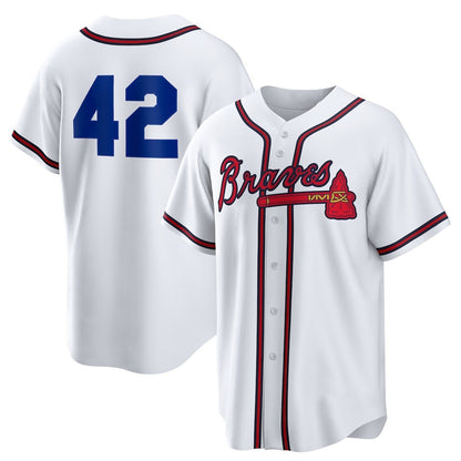 Atlanta Braves #42 Jackie Robinson White MIKSHPS Home 2025 Day Replica Jersey