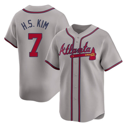 Atlanta Braves #7 Ha-Seong Kim Player Gray MIKSHPS Limited Home Game Stitched Jerseys