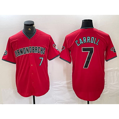 Arizona Diamondbacks #7 Corbin Carroll Red MIKSHPS 2024 Cool Base Stitched Jersey