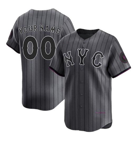 Custom New York Mets Graphite MIKSHPS 2024 City Connect Limited Stitched Jersey