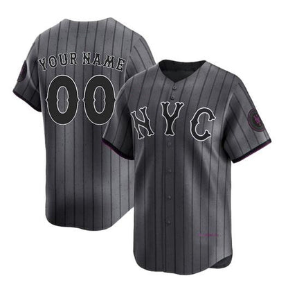 Custom New York Mets Graphite MIKSHPS 2024 City Connect Limited Stitched Jersey