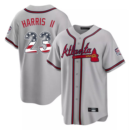 Atlanta Braves #23 Michael Harris II Player Gray MIKSHPS USA 250 Fourth Of July Limited Home Game Stitched Jerseys